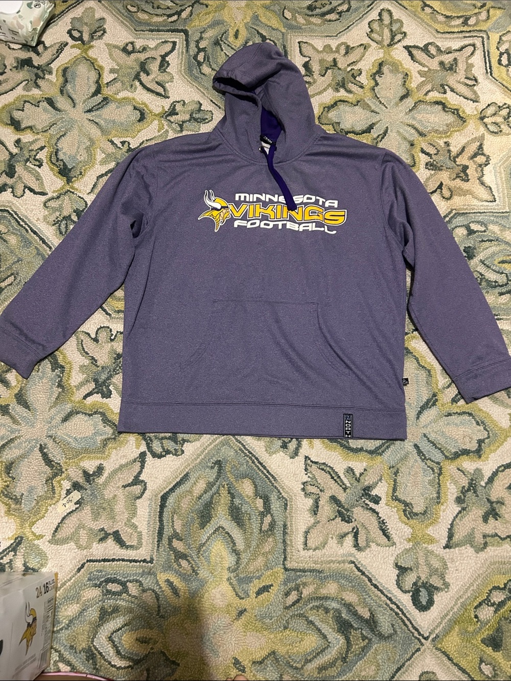 NFL Purple Minnesota Vikings Hooded Sweatshirt with Yellow Logo